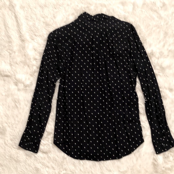 GUC Uniqlo Dark Navy Polka Dot Long Sleeve Button Down Shirt - Picture 2 of 7